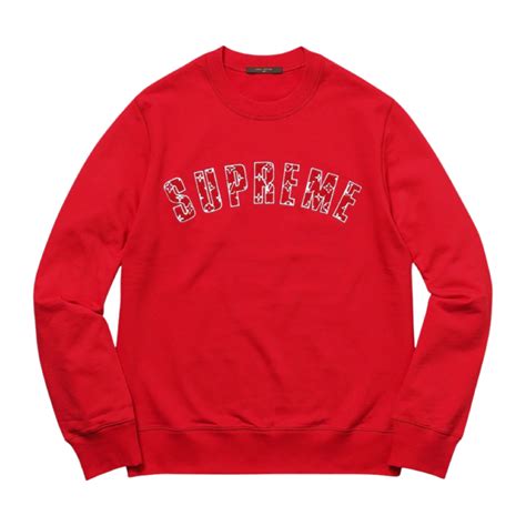 red lv x supreme crewneck & gc|Supreme x Louis Vuitton Arc Logo Crewneck Red Men's .